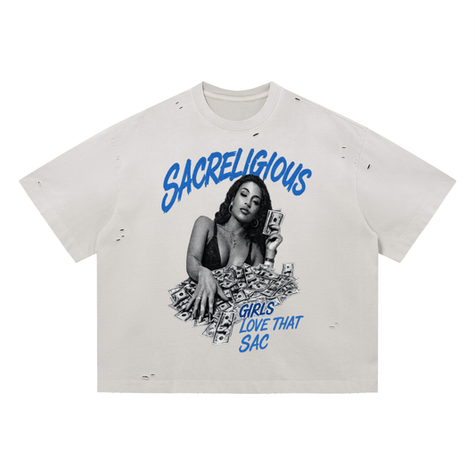 Distressed Girls Love That Sac T-Shirt